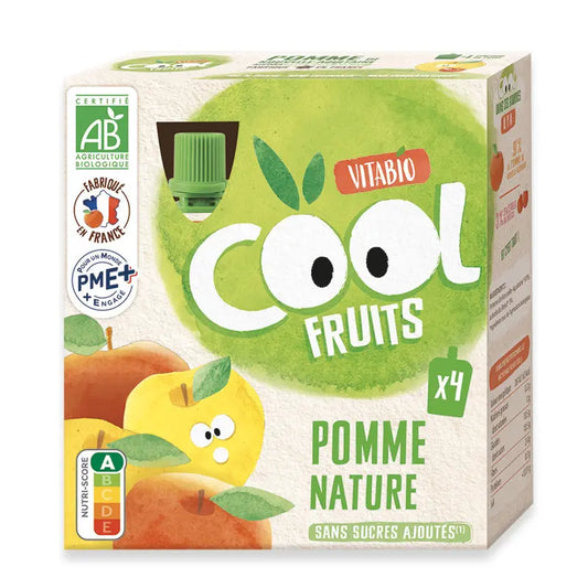 Vitabio Cool – Gourdes Fruits Pomme 4×90 g – Compote – BIO - Image 1