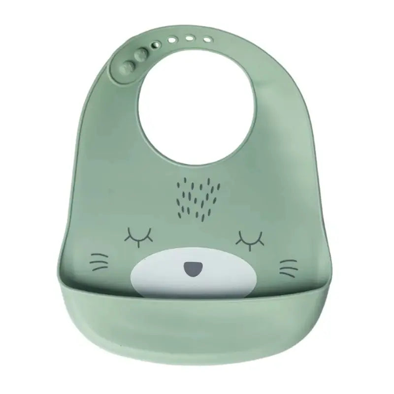 YUMMY Bavoir Chat en Silicone avec Poche 9M+